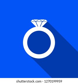 Ring with diamond icon with shadow , sign design