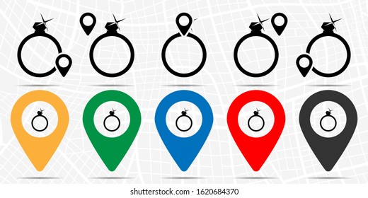 A ring with a diamond icon. Simple glyph, flat vector of valentines day, love icons for UI and UX, website or mobile application on white background