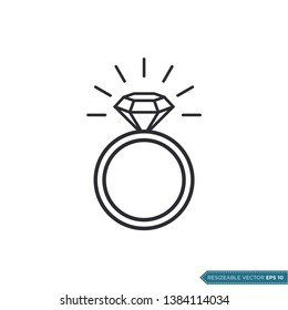 Ring Diamond Icon Vector Design Template