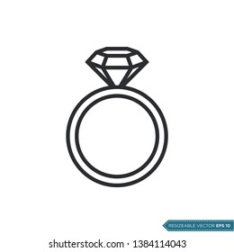 Ring Diamond Icon Vector Design Template