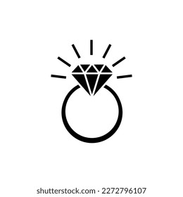 Plantillas de diseño de vectores de iconos de diamante de anillo 