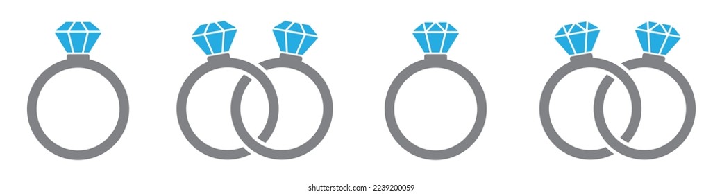 Ring with diamond icon, vector illustration
