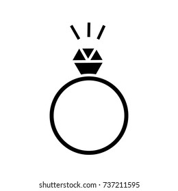 ring with diamond  icon, vector illustration, sign on isolated background