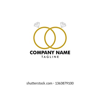 Ring with Diamond Icon Vector Logo Template