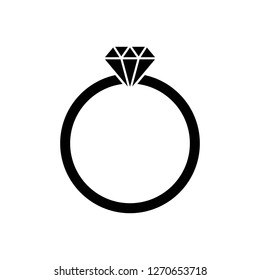 ring with diamond icon vector, on white background editable eps10