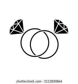 Plantilla de vector de icono de diamante de anillo