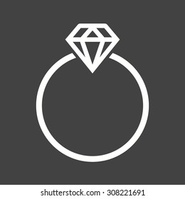 Ring, diamond, jewelry icon vector image. Can also be used for wedding. Suitable for use on web apps, mobile apps and print media.