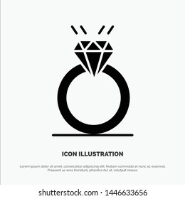 Ring, Diamond, Proposal, Marriage, Love solid Glyph Icon vector