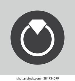 Ring with diamond sign icon.