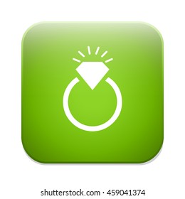 Ring with diamond sign icon.