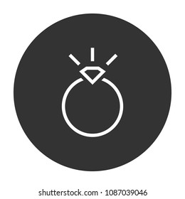 ring with diamond vector icon sign