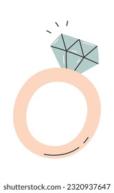 Anillo Con Ilustración Del Vector De Diamantes