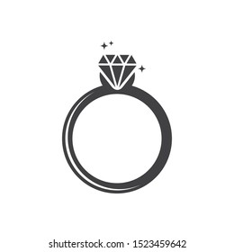 plantilla de diseño de ilustración del vector de diamante de anillo