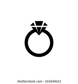 Ring with a diamond vector logo illustration isolated sign symbol. Icon pictogram for web graphics