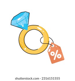 Ring discount doodle vector outline Sticker. EPS 10 file
