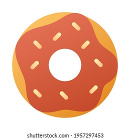 ring donut with chocolate single isolated icon with smooth style