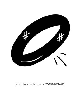 Ring doodle icon with white background vector stock illustration