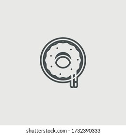 Ring doughnut vector icon illustration sign