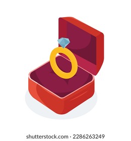 ring for engage, wedding vector illustration