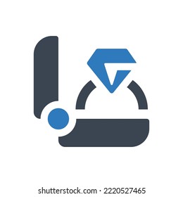 Icono de propuesta de compromiso de anillo (Ilustración del vector)