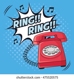 Ring Explosion Phone Cartoon Pop Art Stock Vector (Royalty Free ...