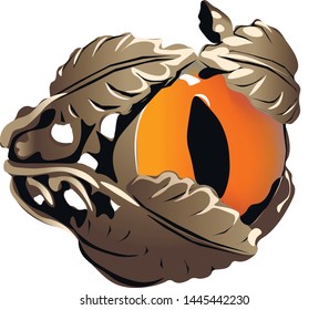 Ring with eye. Vector icon. Illustration.