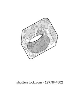 Ring Fashion flat technical drawing vector template