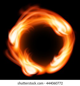 Ring of fire in black background. EPS10 vector.