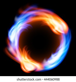 Ring of fire in black background. EPS10 vector.