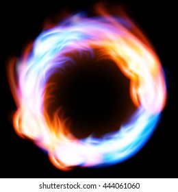 Ring of fire in black background. EPS10 vector.