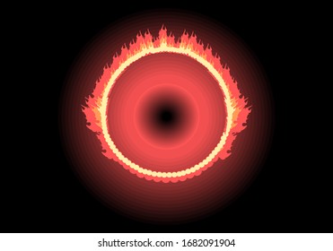 Ring Fire Burning with black Background Graphic Design