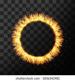 Ring of fire, circle of flames, burning frame.