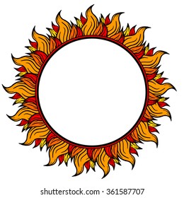 ring of fire circular frame isolated on white background vector