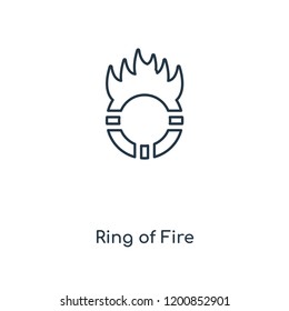 Ring of Fire concept line icon. Linear Ring of Fire concept outline symbol design. This simple element illustration can be used for web and mobile UI/UX.