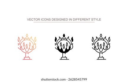 Ring of Fire icon design with white background stock illustration