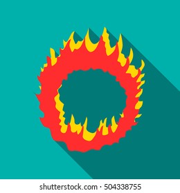 Ring of fire icon. Flat illustration of ring of fire vector icon for web isolated on turquoise background