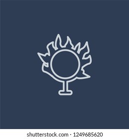 Ring of fire icon. Ring of fire linear design concept from Circus collection. Simple element vector illustration on dark blue background.