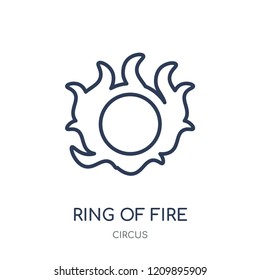 Ring of fire icon. Ring of fire linear symbol design from Circus collection. Simple outline element vector illustration on white background.