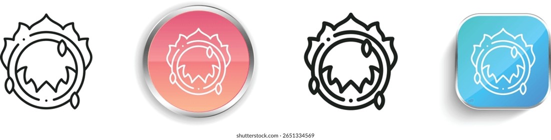 ring of fire icon. Thin Linear, Regular and Button Style Design Isolated On White Background