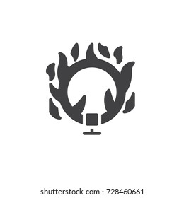 Ring of fire icon vector, filled flat sign, solid pictogram isolated on white. Symbol, logo illustration.
