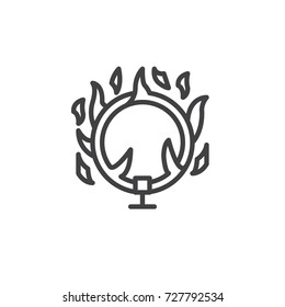 Ring of fire line icon, outline vector sign, linear style pictogram isolated on white. Symbol, logo illustration. Editable stroke