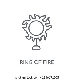 Ring of fire linear icon. Modern outline Ring of fire logo concept on white background from Circus collection. Suitable for use on web apps, mobile apps and print media.