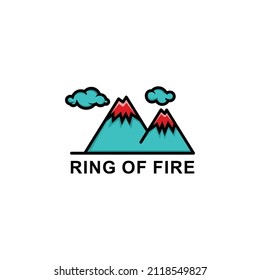 Ring Of Fire Mountain Illustration Designs	