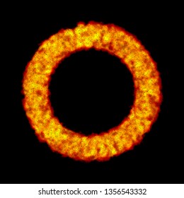 Ring of fire plasma. Isolated on black background. Vector illustration.