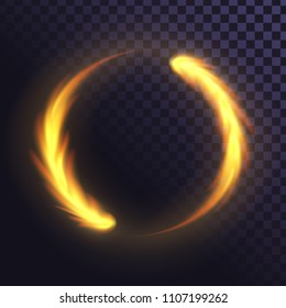 Ring of flame, fiery, round frame of fire