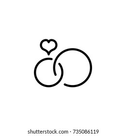 Ring Flat Icon. Single High Quality Outline Symbol Of Wedding For Web Design Or Mobile App. Thin Line Signs Of Love For Design Logo, Visit Card, Etc. Outline Logo Of Happy