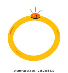 ring flat illustration, full color icon