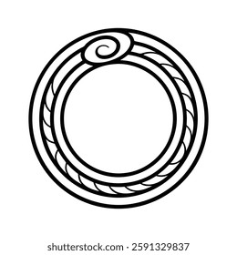 ring formed with spiral patterns line art (2)