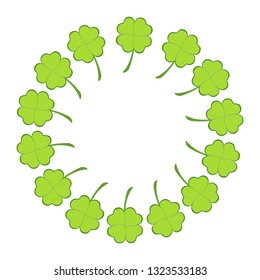 Ring of four leaf clovers vector illustration