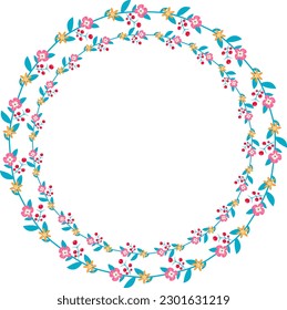 Ring Frame flower frame wreath floral leaf borders colorful natural cute blossom love green pink decoration wedding card anniversary celebration greeting success birthday valentine Christmas new years